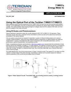 Using the Optical Port of the 71M6511/71M6513