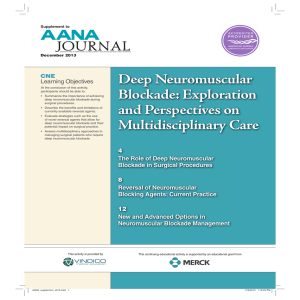 Deep Neuromuscular Blockade - American Association of Nurse