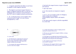 Magnetism purple sheet ANSWERS