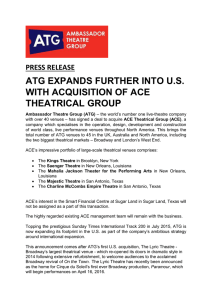 ATG Expands Further Into U.S with Acquisition of ACE Theatrical