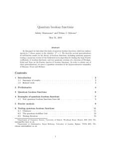 Quantum boolean functions - Chicago Journal of Theoretical