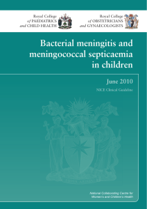 Bacterial Meningitis and Meningococcal Septicaemia in