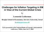 Challenges for Inflation Targeting in Emerging Markets in View of