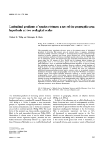 Latitudinal gradients of species richness