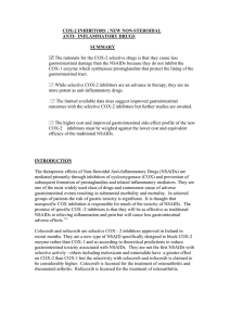 COX 2 Inhibitors: New Non-Steroidal Anti