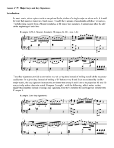 Lesson XXX: Major Keys and Key Signatures