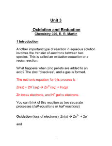 Chapter 4: Oxidation and Reduction MH5 4