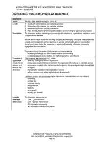 FIRST DRAFT KNOWLEDGE AND SKILLS FRAMEWORK