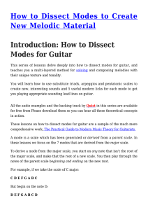 How to Dissect Modes to Create New Melodic Material