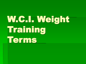 W.C.I. Weight Training Terms