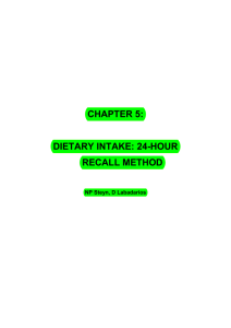 chapter 5: dietary intake: 24-hour recall method