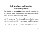 2.1 Modules and Module Homomorphisms