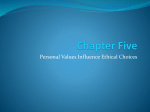 Chapter 5: Personal Values Influence Ethical Choices
