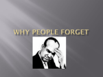 Why People Forget - avongroveappsychology