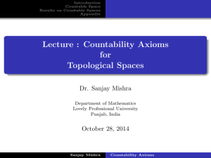 Countability Axioms for Topological Spaces