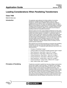 Loading Considerations When Paralleling Transformers