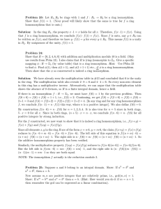 Problem 23: Let R 1,R2 be rings with 1 and f : R 1 → R2 be a