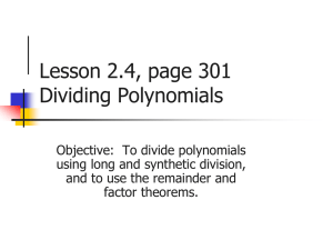 9-2 Dividing by Monomials