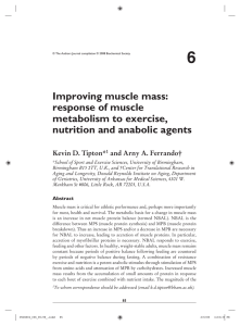 Improving muscle mass: response of muscle metabolism to exercise