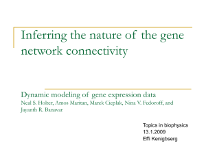 Inferring the nature of the gene network connectivity