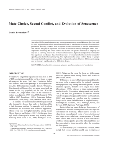 Mate Choice, Sexual Conflict, and Evolution of Senescence