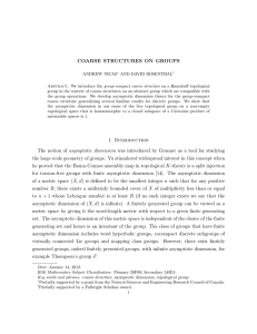 Coarse structures on groups - St. John`s University Unofficial faculty