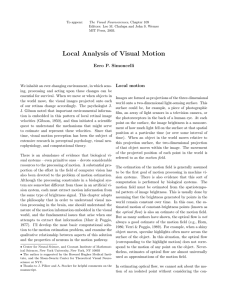 Local Analysis of Visual Motion - Center for Neural Science