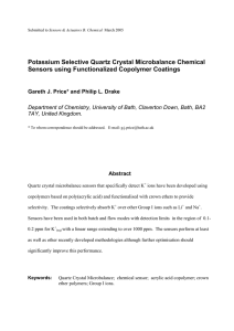 Potassium Selective Quartz Crystal Microbalance Chemical Sensors