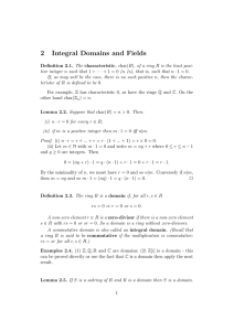 2 Integral Domains and Fields