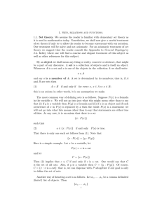 1. Sets, relations and functions. 1.1. Set theory. We assume the