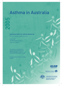 Asthma in Australia 2005 - Australian Institute of Health and Welfare
