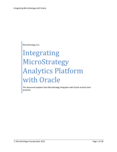 Integrating MicroStrategy Analytics Platform with Oracle