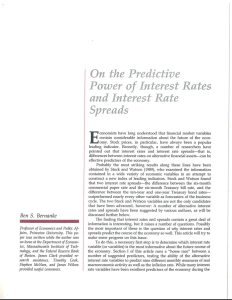 On the Predictive Power of Interest Rates and Internet Rate Spreads
