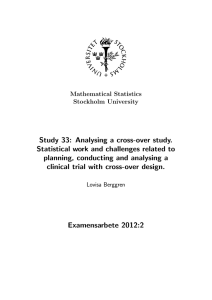 Study 33: Analysing a cross-over study. Statistical work and