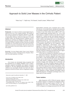 Approach to Solid Liver Masses in the Cirrhotic Patient