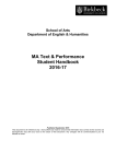 MA Text and Performance Handbook