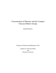 Concentration of Measure and the Compact Classical Matrix Groups