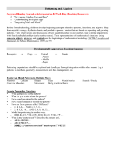 Exploring Patterns and Algebraic Thinking