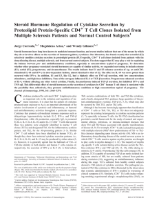 Steroid Hormone Regulation of Cytokine Secretion by Proteolipid