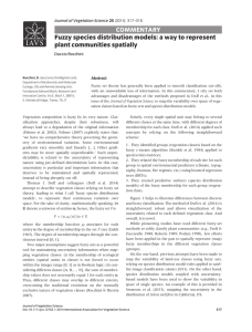 Fuzzy species distribution models: a way to represent plant