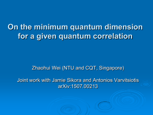 On the minimum quantum dimension for a given quantum correlation