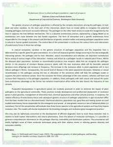 Evolutionary forces in plant pathogen population: empirical