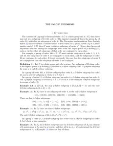 THE SYLOW THEOREMS 1. Introduction The converse of