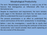 Morphological Productivity