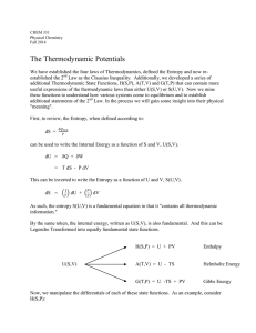 The Thermodynamic Potentials
