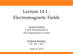 Lecture 14.1 : Electromagnetic Fields