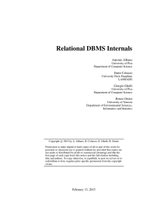 Relational DBMS Internals