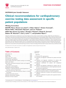 Clinical recommendations for cardiopulmonary exercise testing data