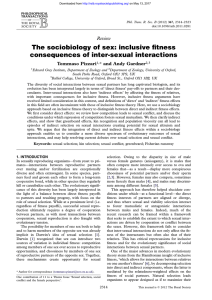 The sociobiology of sex: inclusive fitness consequences of inter