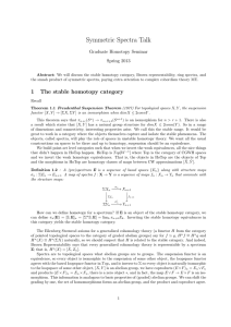 Symmetric Spectra Talk